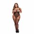 Baci Plus Size - dunne bandjes, patroon net set - zwart (XL-XXL)