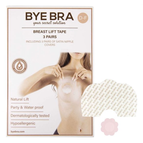 Bye Bra D-F - onzichtbare borstlift tape - roze (3 paar)