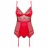 Obsessive Lovica - kanten jarreteltop en string (rood)