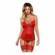 Obsessive Lovica - kanten jarreteltop en string (rood) - L/XL