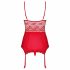 Obsessive Lovica - kanten jarreteltop en string (rood) - L/XL