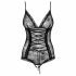 Obsessive Slevika - front lint corset body (zwart)