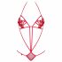 Obsessive Luiza - tulpen, bandjes body - rood (S/M)