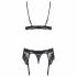 Obsessive 810-SEG-1 - kanten lingerie set (zwart)