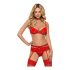 Obsessive Heartina - lingerie set (rood) - L/XL