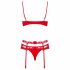 Obsessive Heartina - lingerie set (rood) - L/XL