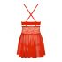 Obsessive 838-BAB-3 - pikante kanten babydoll met string (rood) - XXL