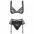 Obsessive Heartina - lingerie set (zwart) - L/XL