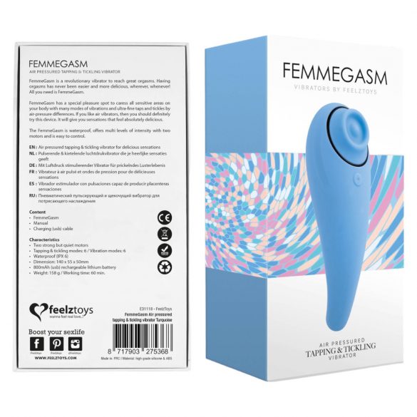 FEELZTOYS Femmegasm - oplaadbaar 2in1 clitoristrillator (blauw)