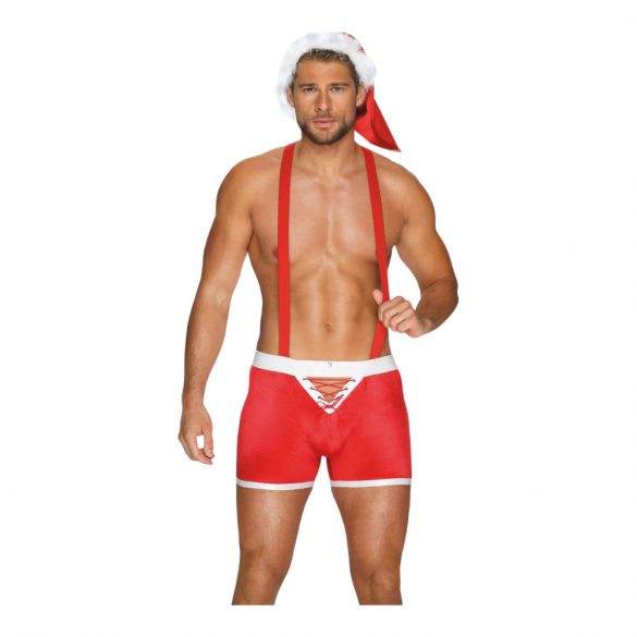 Obsessive Mr Claus - Santa Costume Set (2-Piece) - Red  - L/XL